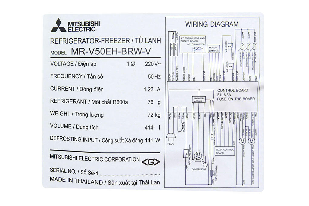 tu lanh mitsubishi electric mr v50eh brw v tv18