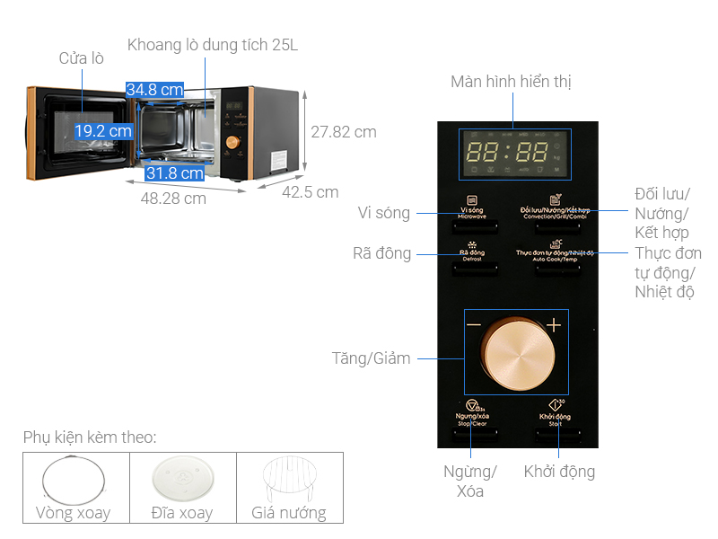 Lò vi sóng có nướng Electrolux EMC25D59EB 25 lít