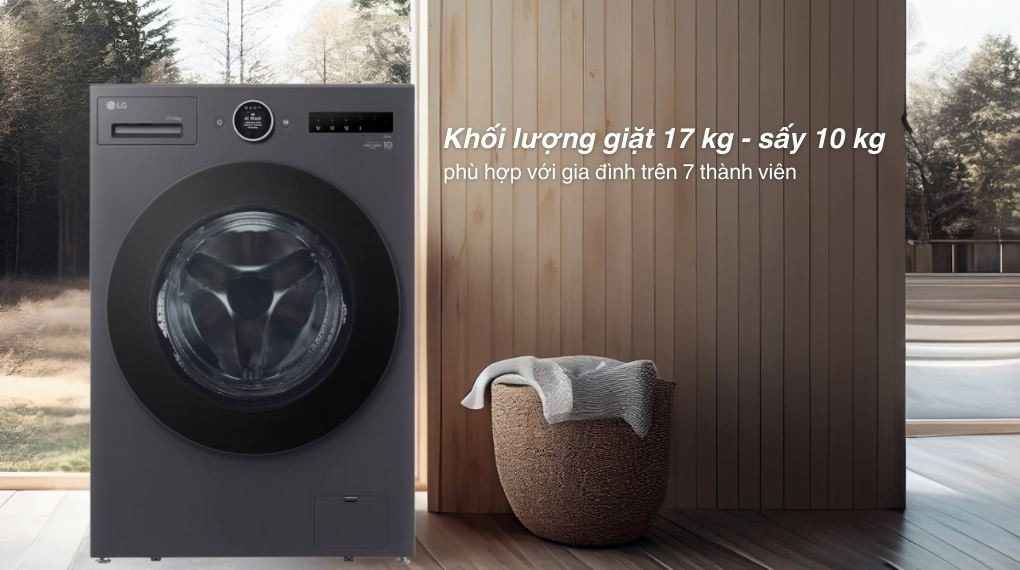 Máy giặt sấy LG Inverter giặt 17 kg - sấy 10 kg F2517RNTG