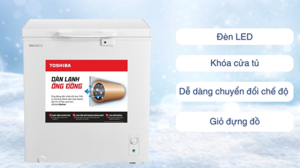 Tủ đông Toshiba Inverter 143 lít GR-RC185CM-PMV(01)