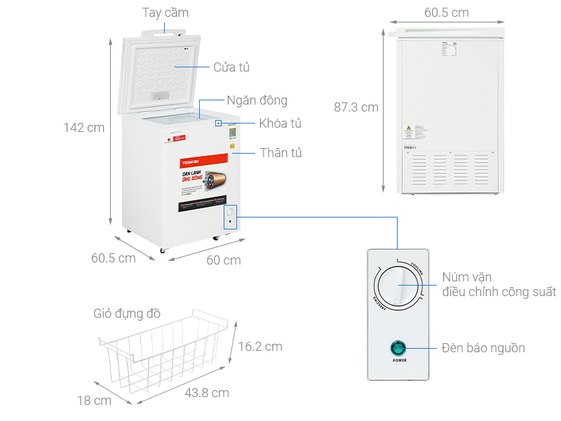 Tủ đông Toshiba Inverter 143 lít GR-RC185CM-PMV(01)