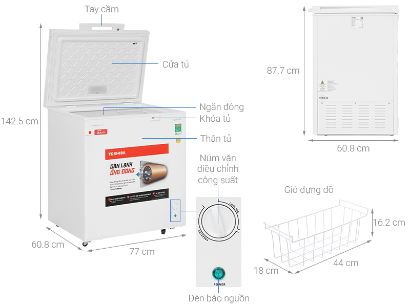 Tủ đông Toshiba Inverter 201 lít GR-RC265CM-PMV(01)