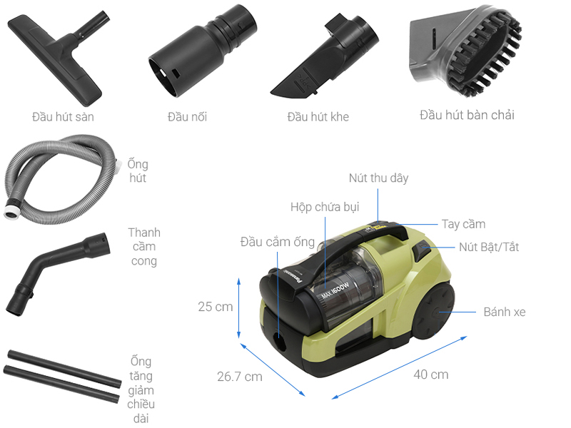 Máy hút bụi dạng hộp Panasonic MC-CL571GN4