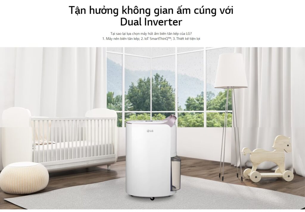 Máy hút ẩm LG Dual Inverter 16L MD16GQSE0.ABAE