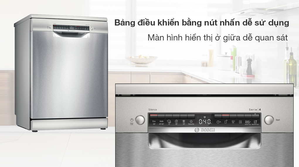 Máy rửa bát 14 bộ độc lập Bosch SMS4HMI07E