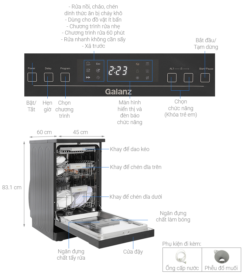 Máy rửa bát Galanz W45A3A401M-0E1(B)