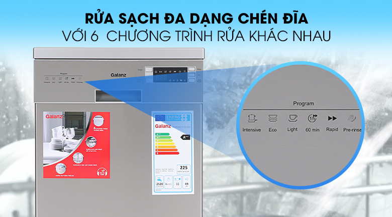 Máy rửa bát 11 bộ độc lập Galanz W45A3A401S-0E1(SS)