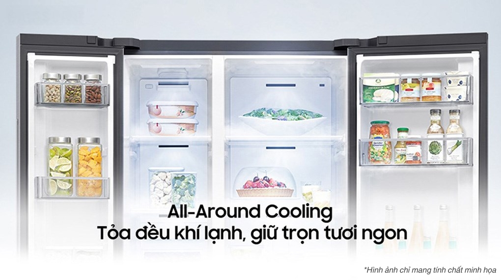 Tủ lạnh Samsung Inverter 615 lít Side By Side AI Home RS90F65D2FSV